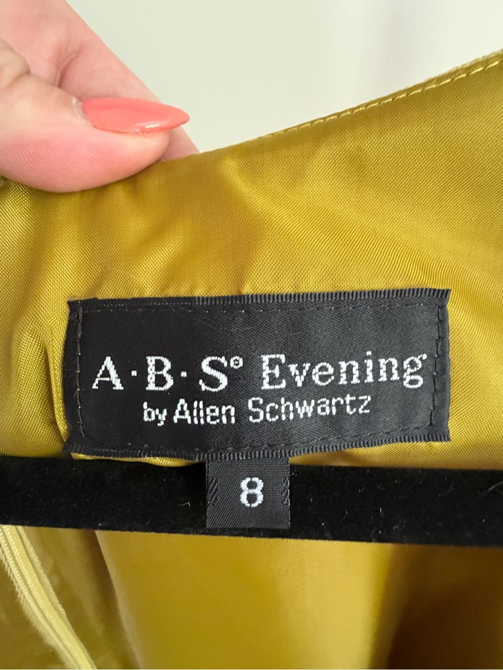 ABS Evening Allen Schwartz Chartreuse Beaded Hem Vintage Cocktail Pinup Dress - Picture 2 of 10